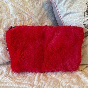 Free people fuzzy, makeup bag